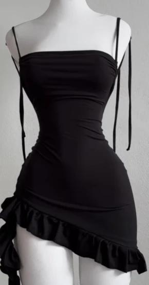 Robe sexy à lacets dos nu pour fille, jupe moulante à la hanche, sensation haut de gamme, populaire,