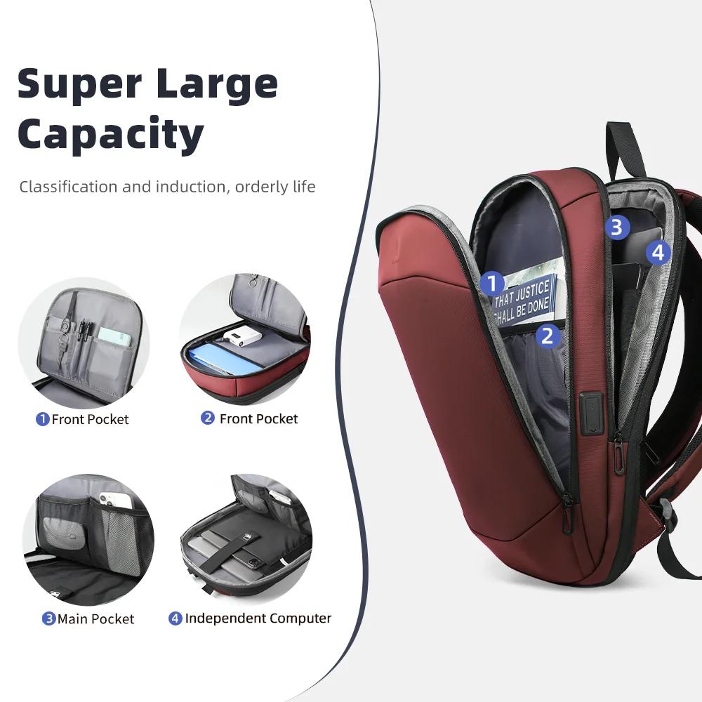 Sac à dos extensible pour ordinateur portable HK, sac à dos de voyage fin et tendance pour homme, im