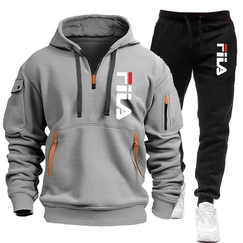 Ensemble de course à manches longues pour hommes, vêtements de sport confortables et décontractés +