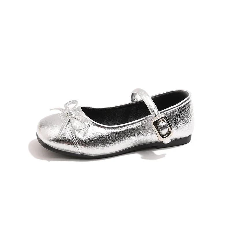 Chaussures de princesse en cuir pour filles, Mary Janes, simples, classiques, avec nœud papillon, Ch