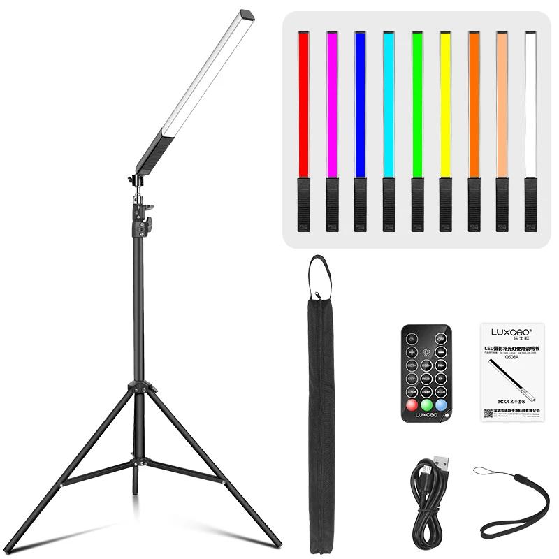 LUXCEO Q508A Tube vidéo RGB portatif bâton LED 3000K-6000K CRI 95 + Studio de photographie baguette