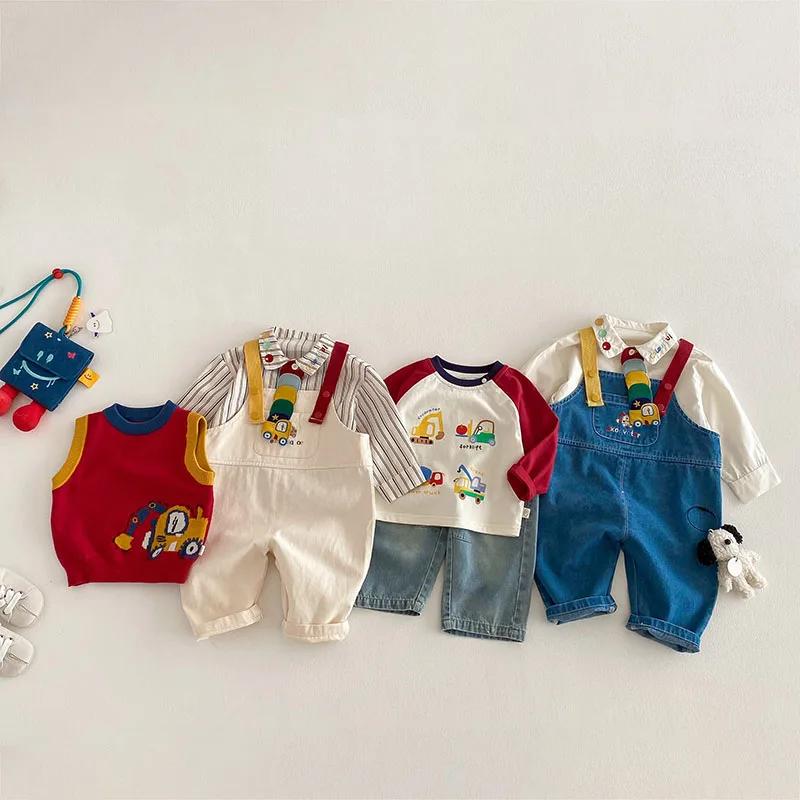 MILANCEL printemps enfants chemises 9M-5T dessin animé coloré voiture filles Blouse ingénierie véhic