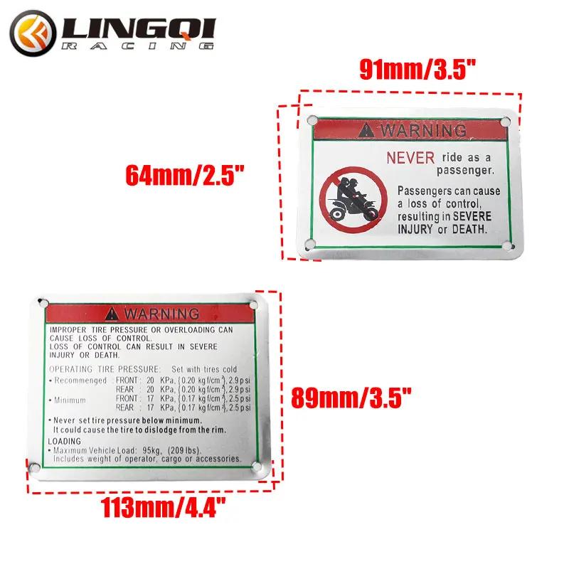 LINGQI Moto ATV plaque d'avertissement réfléchissante Pit Dirt Bike panneau arrière décalcomanies ca