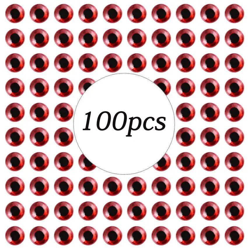 100 pièces leurre de pêche oeil 3D 3mm 4mm 5mm 6mm 7mm 8mm 9mm 10mm 12mm simulation leurres de pêche