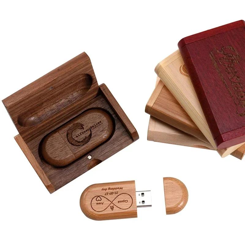JASTER 20 PCS LOT Logo personnalisé gratuit USB 3.0 clé USB 128 GB belle boîte en bois clé mémoire 6