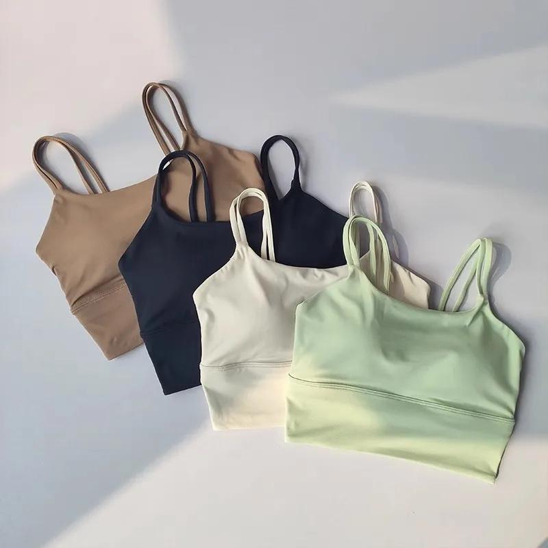 Soutien-gorge de sport sans couture pour femme, respirant, crop top de fitness, dos élégant, push-up