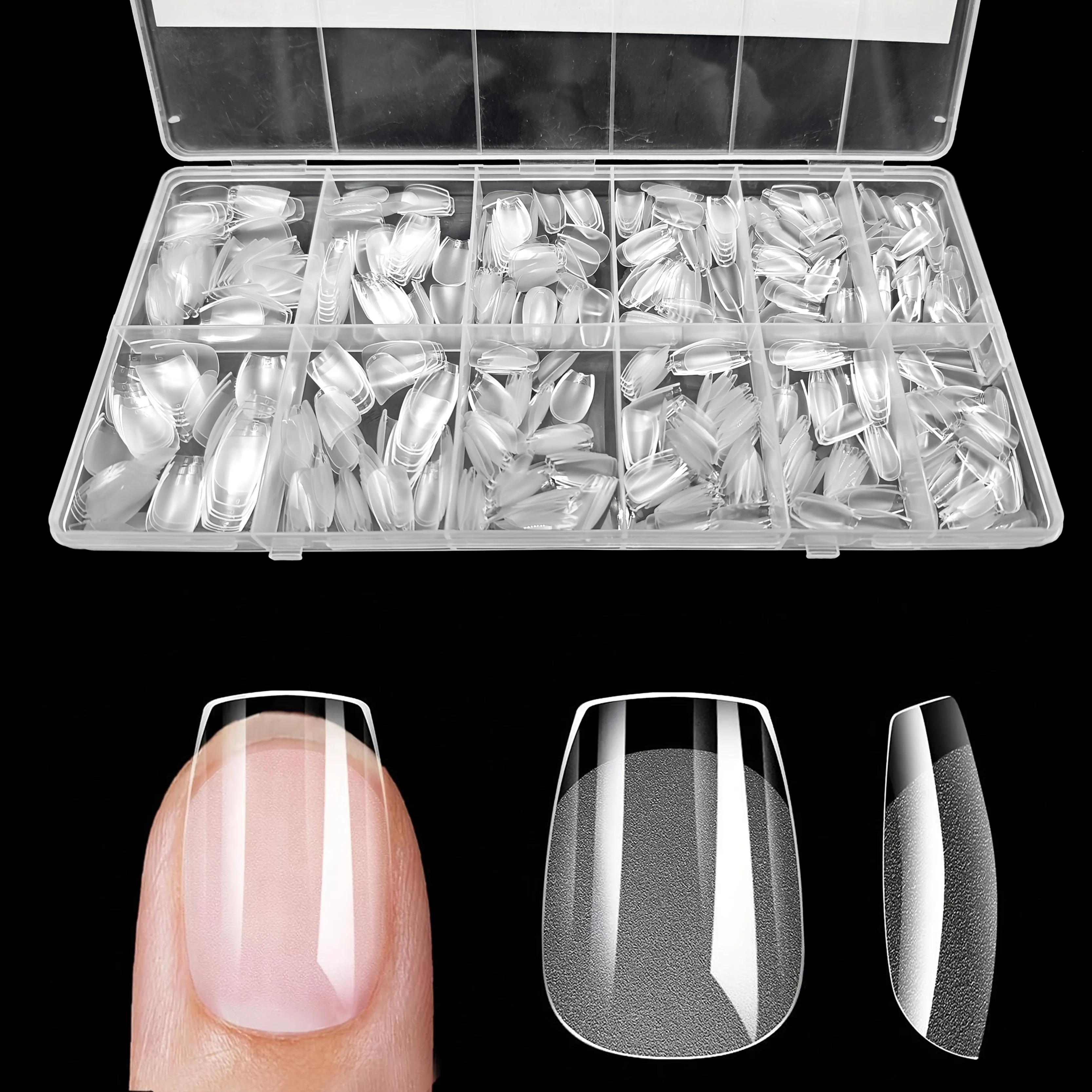 600 pièces faux ongles conseils finition Semi-mat amande cercueil français Stiletto formes carrées o