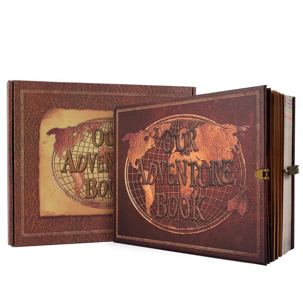 180 pages bricolage voyage Album Photo notre livre d'aventure en cuir rétro créatif anniversaire Alb