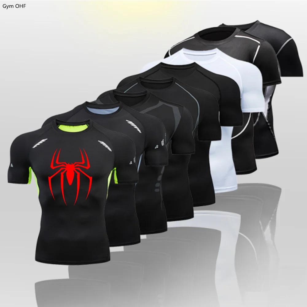 Hommes à manches longues Rashguard Compression T-Shirt élastique course Fitness T-Shirt hauts serré