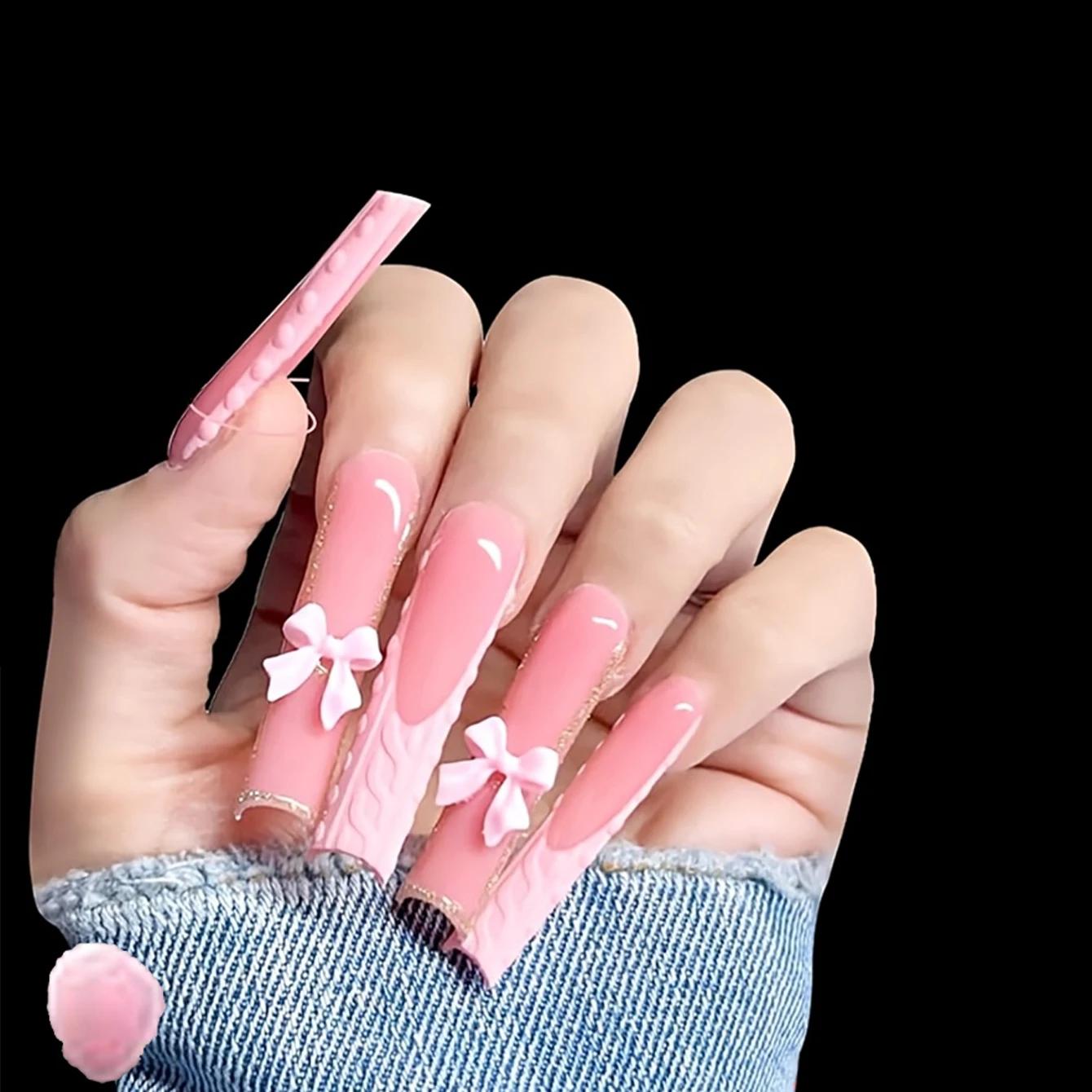 120 pièces bricolage Art d'ongles artificiels en acrylique réutilisables avec pointes d'ongles droit