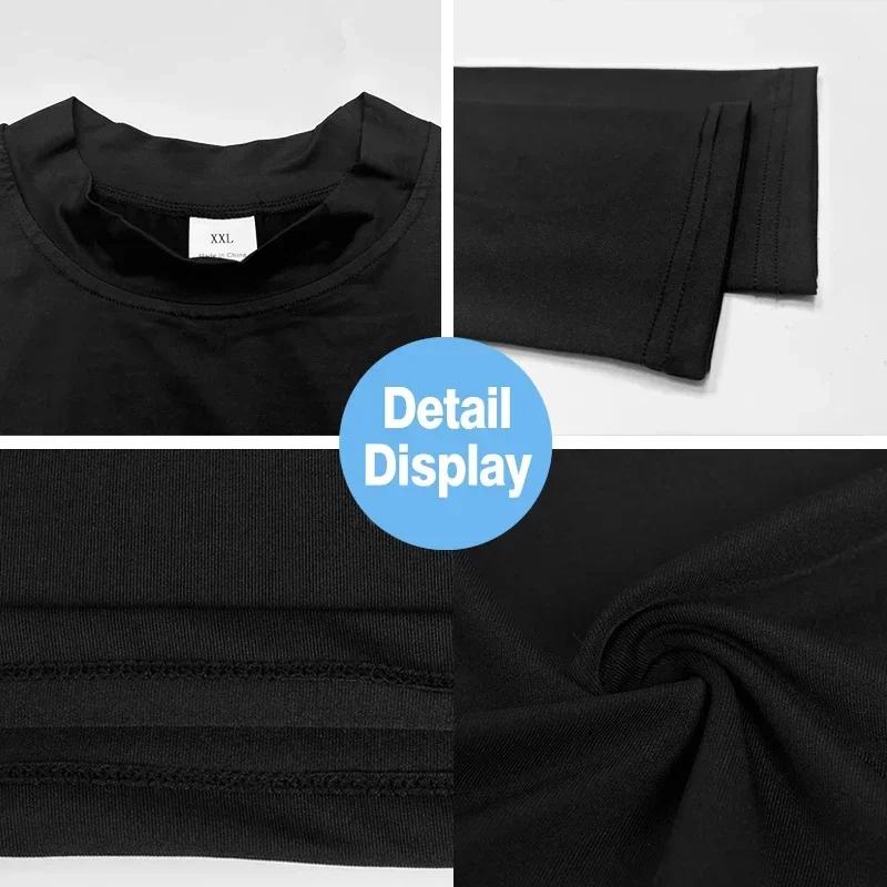 T-shirts de course pour hommes Compression à manches longues chemises de Sport haltère Fitness entra