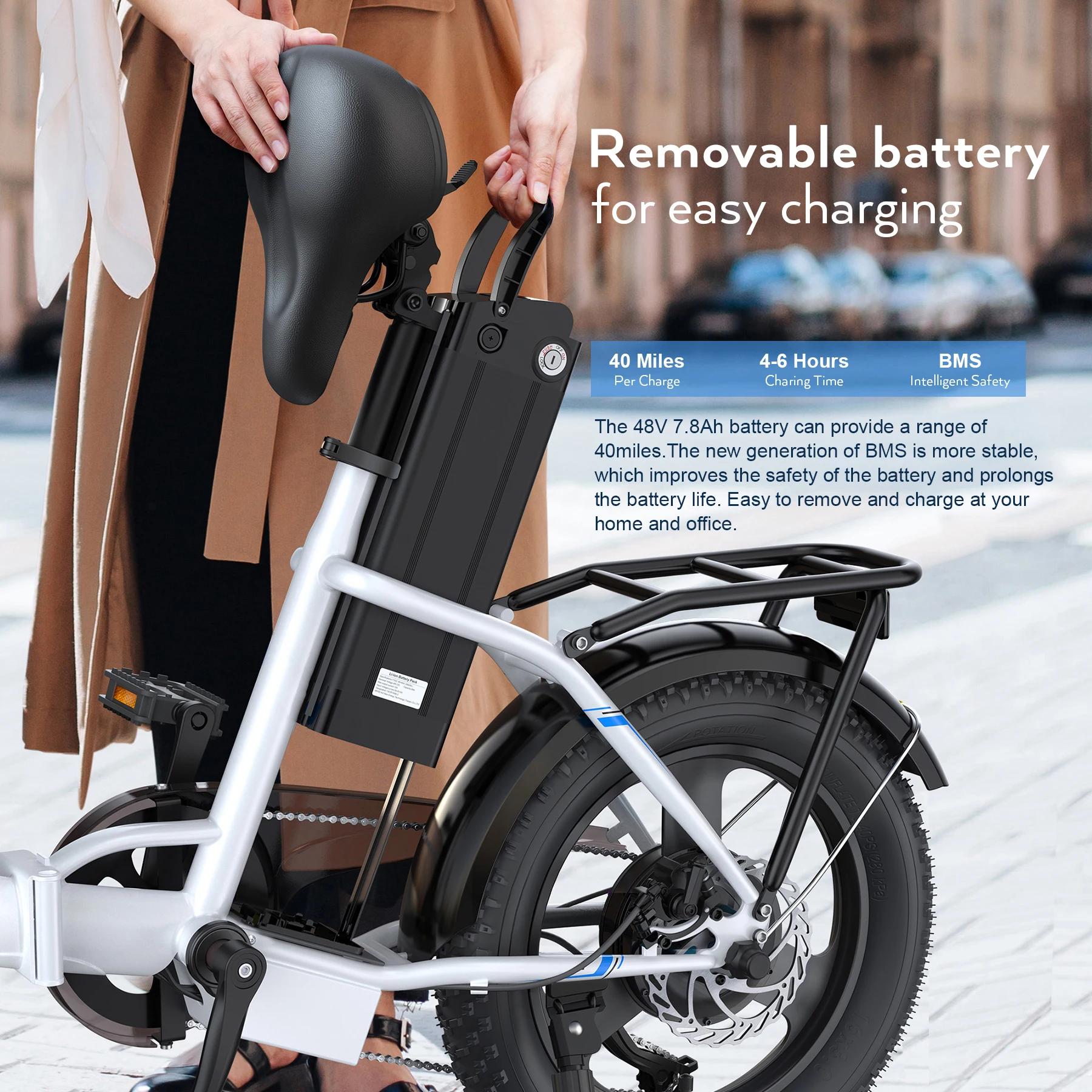 Vélo électrique Fat Opathy pour adultes, vélo électrique pliant, batterie perfective 48V, 20MPH, 3.0