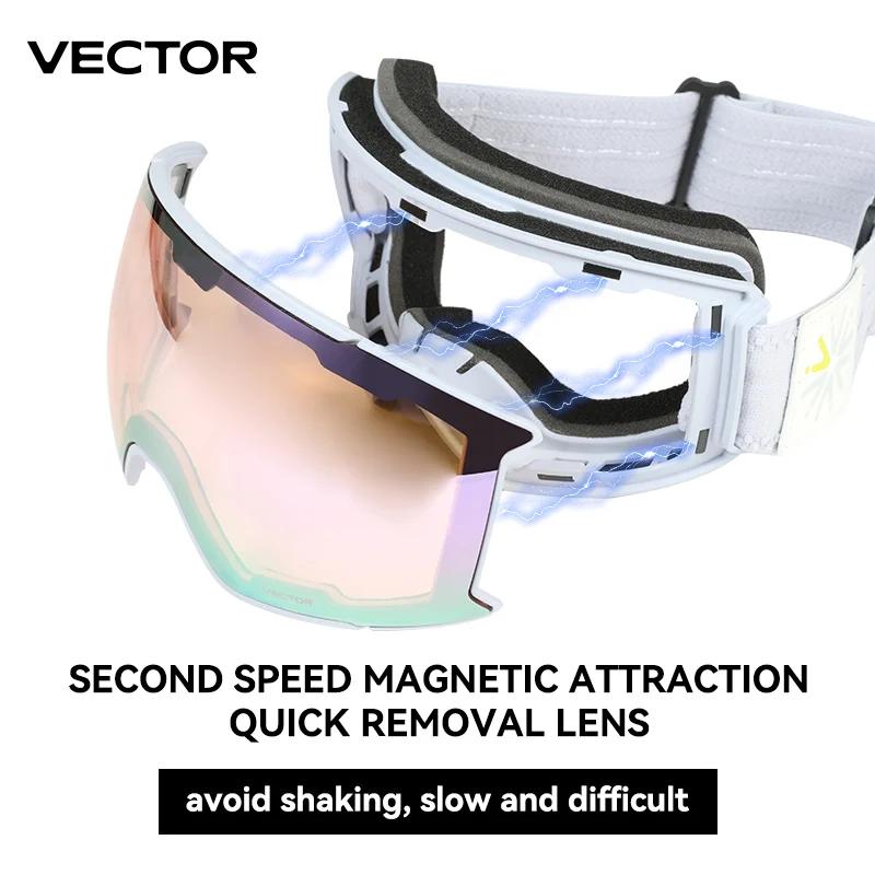 VECTOR Ski – lunettes de neige pour homme et femme, Double couche, Anti-buée, idéales pour le Snowbo