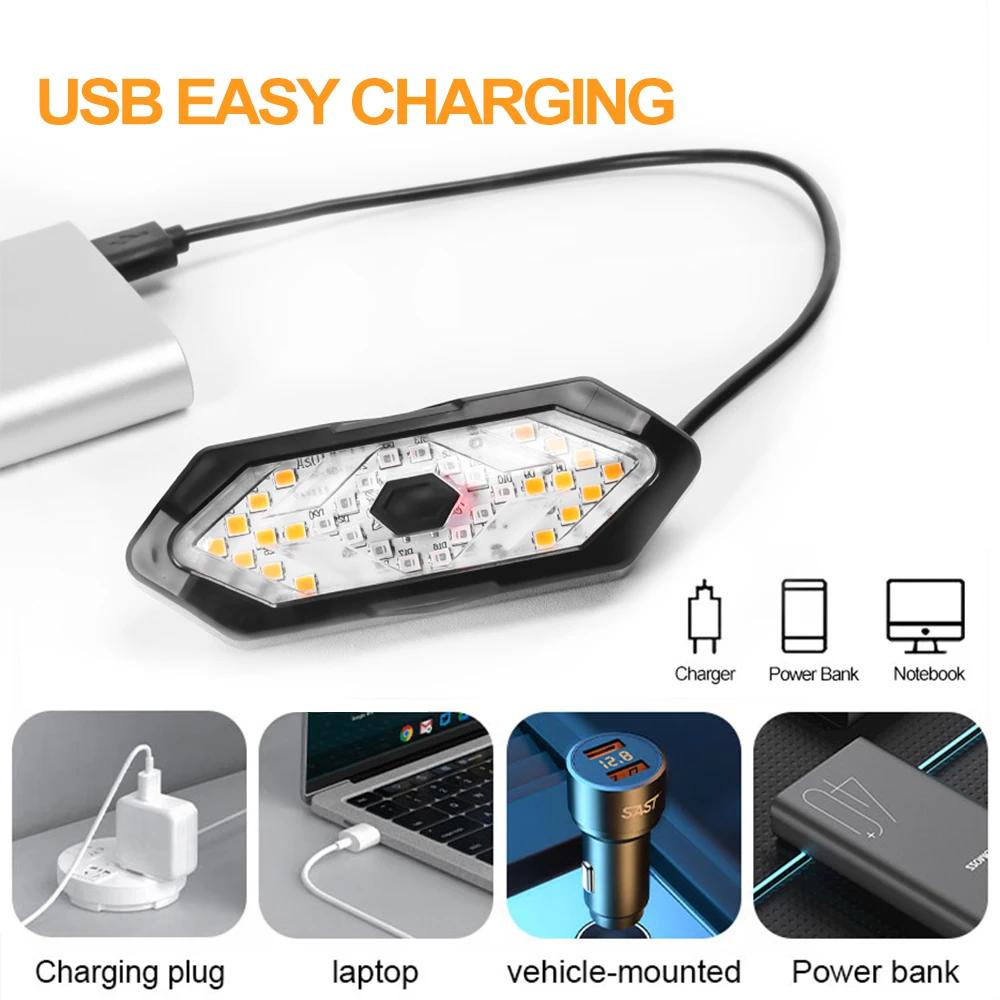 Vélo Clignotant Feu arrière Feux de vélo à distance LED USB Rechargeable Lampe de vélo Sans fil Aver