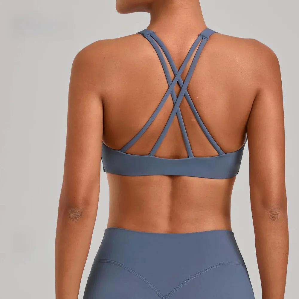 Nouveau Gym entraînement haut de fitness en plein air polyvalent dos croisé soutien-gorge de sport s