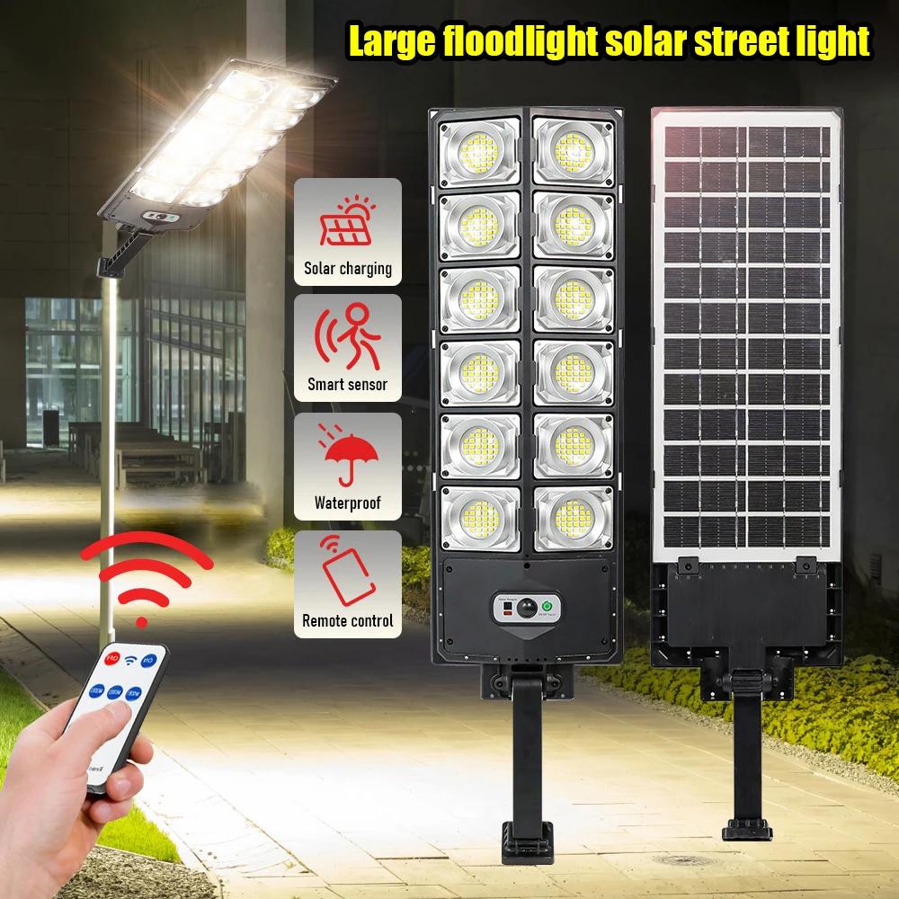 Lampadaires solaires extérieurs, lampe LED étanche, détecteur de mouvement de sécurité, 360 LED, 3 m
