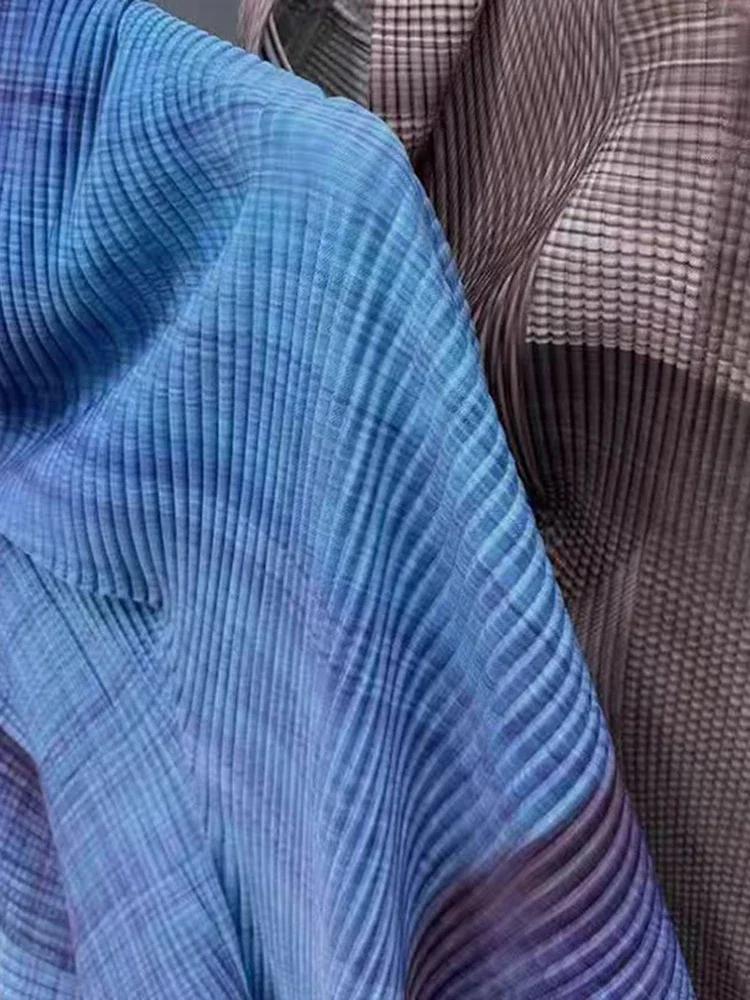 YUDX plissé couleur bloc irrégulier t-shirt femmes revers manches chauve-souris ample mode Chic Styl