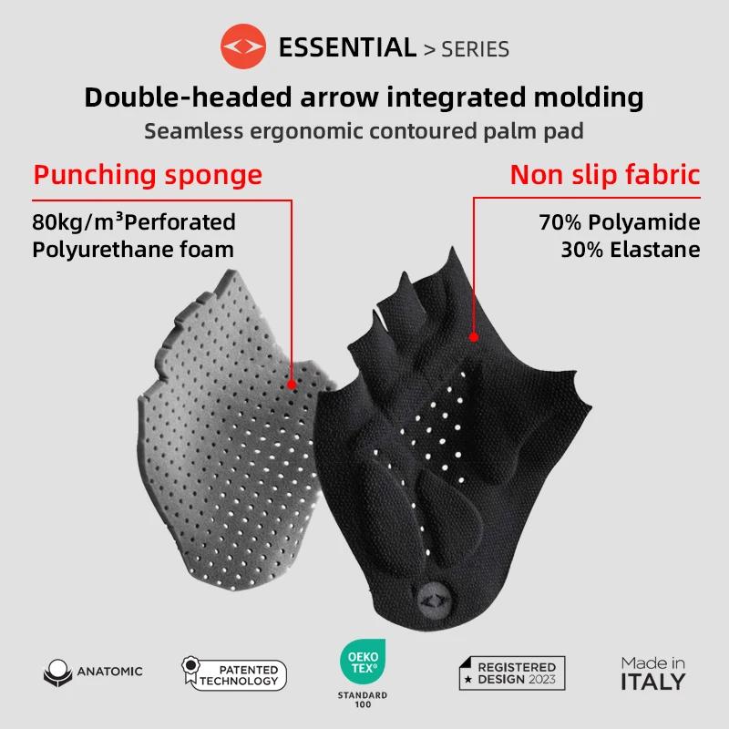 YKYWBIKE gants de cyclisme demi doigt unisexe italie Interface paume rembourrage Pro équipe vélo rou