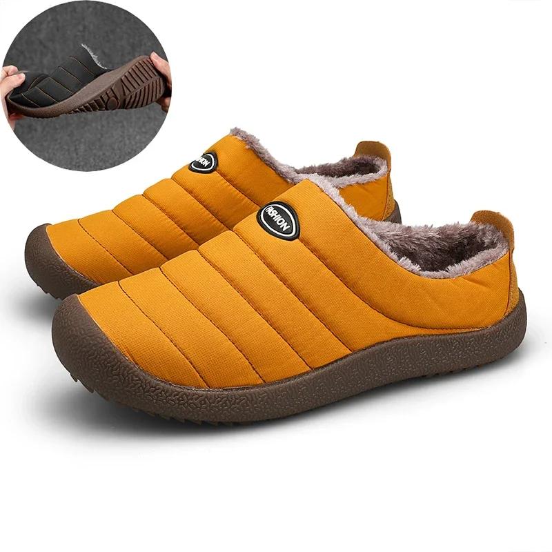 Vadrouille en coton chaud d'hiver pour hommes avec semelle souple et bottes d'hiver en coton épais,