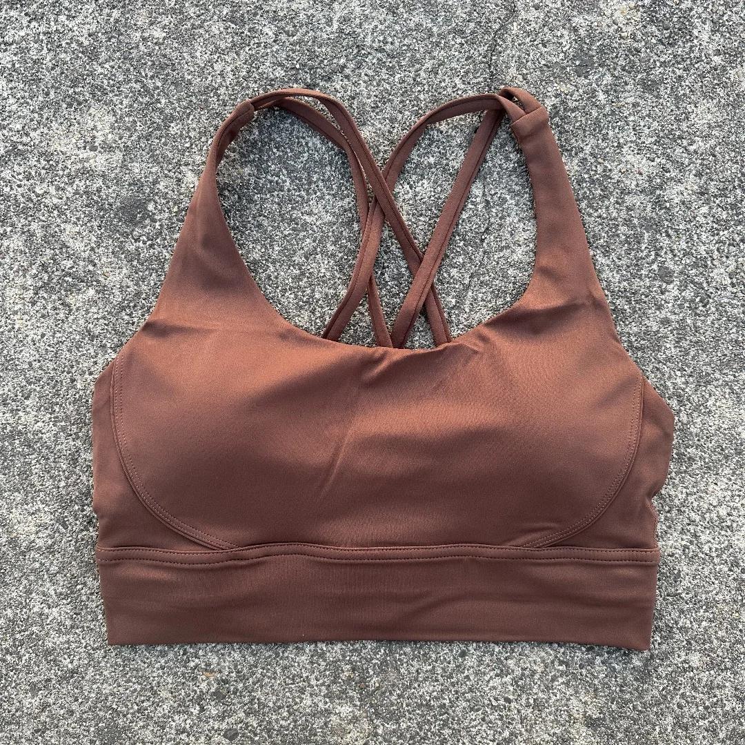 Soutien-gorge sport femme dos croisé Fitness Yoga doux avec coussinets poitrine et sangle épaule