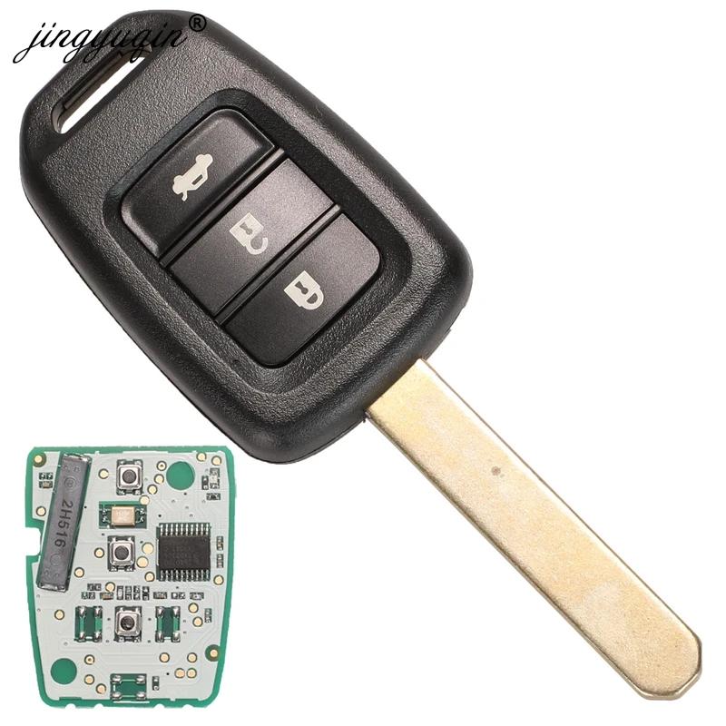 Jingyuqin 2/3/4 BTN clé de voiture Fob PCF7961 puce télécommande porte-clés pour Honda 2013-2015 CRV