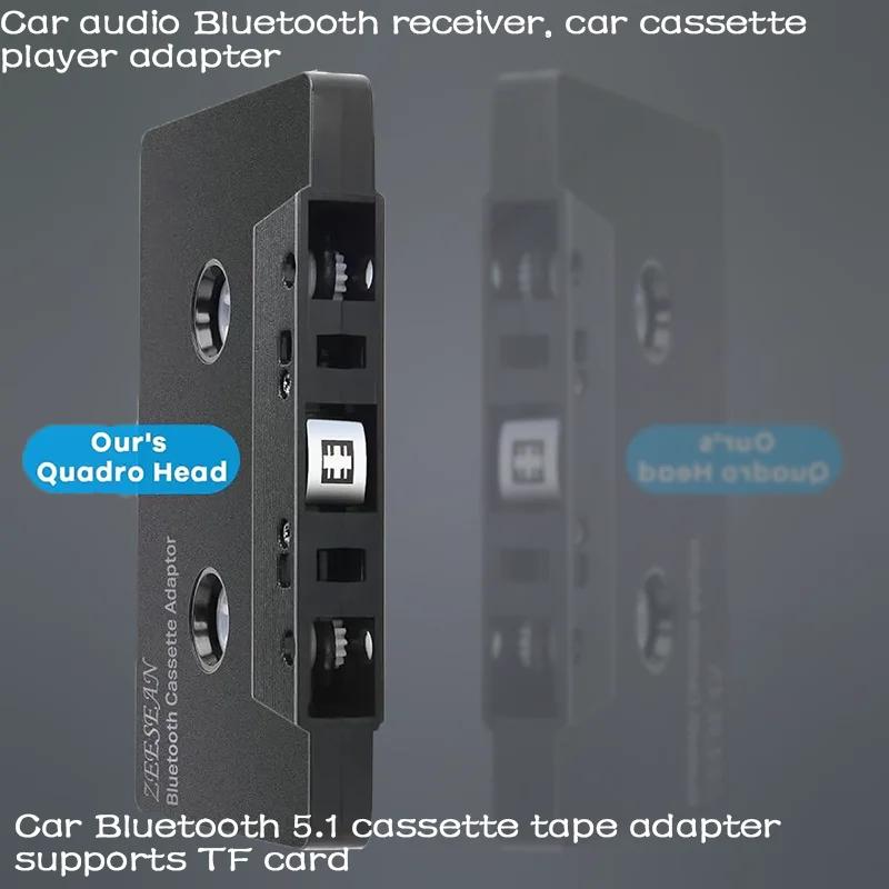Récepteur Bluetooth audio de voiture avec adaptateur de lecteur, adaptateur de cassette prenant en c