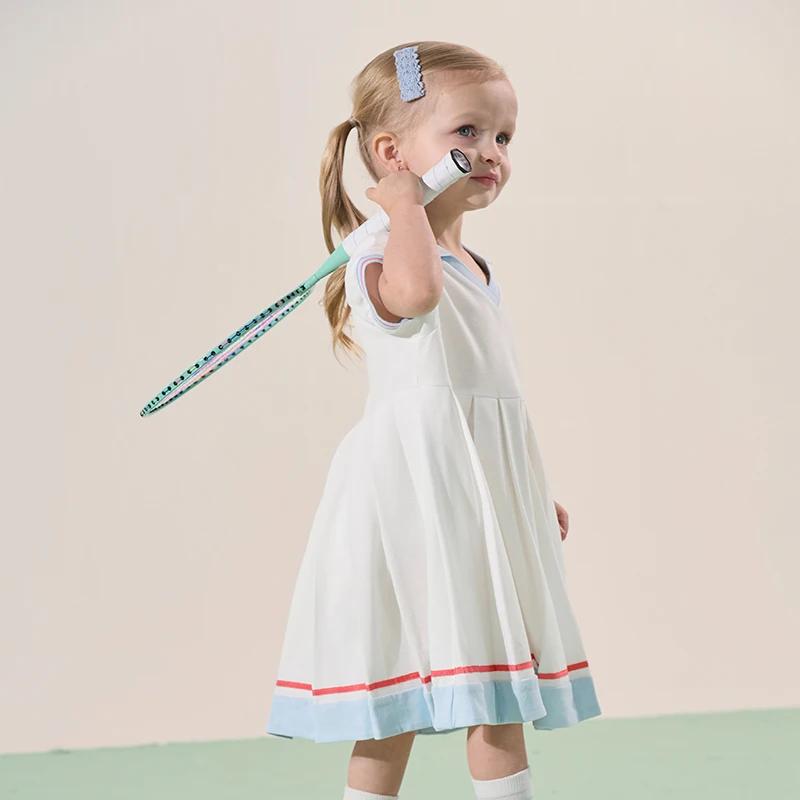 Dave Bella filles robes automne printemps manches courtes élégant coton enfants jupe décontractée sp