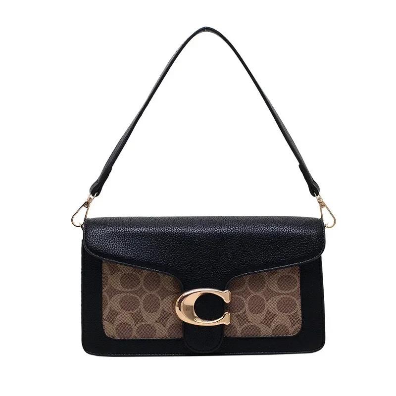 Sac à langer femme 2026 nouvelle mode, petit sac carré imprimé, design contrastant, sac bandoulière