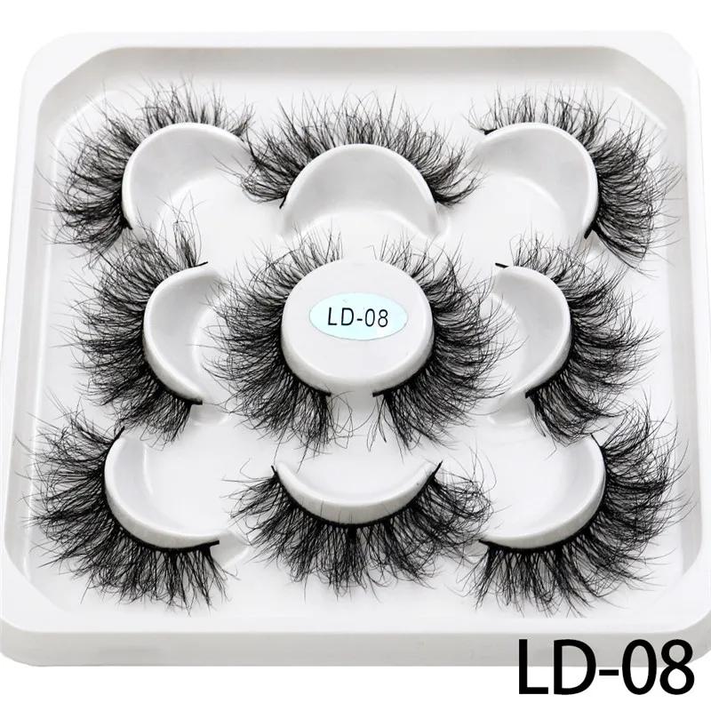Nouveau 5 paires 15-25mm 3D cils de vison en gros faux cils naturels, Extension de cils en gros en v