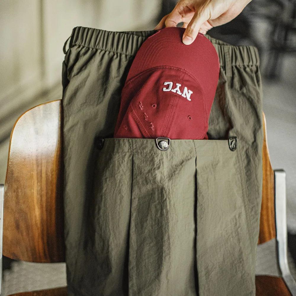 Maden – short vert décontracté avec poches pour hommes, léger, tissé, jambes droites, taille élastiq