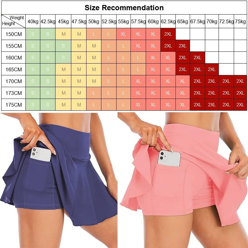 Jupes de Tennis à poches cachées pour femmes, jupe plissée de sport, de Golf, couleur bonbon, short