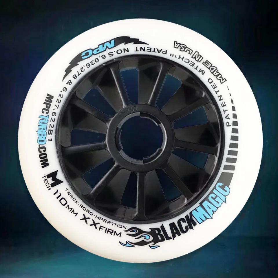 Roues magiques noires MPC SRC XXFirm XFirm 110/100/90mm, pneus de course Marathon pour patins à vite