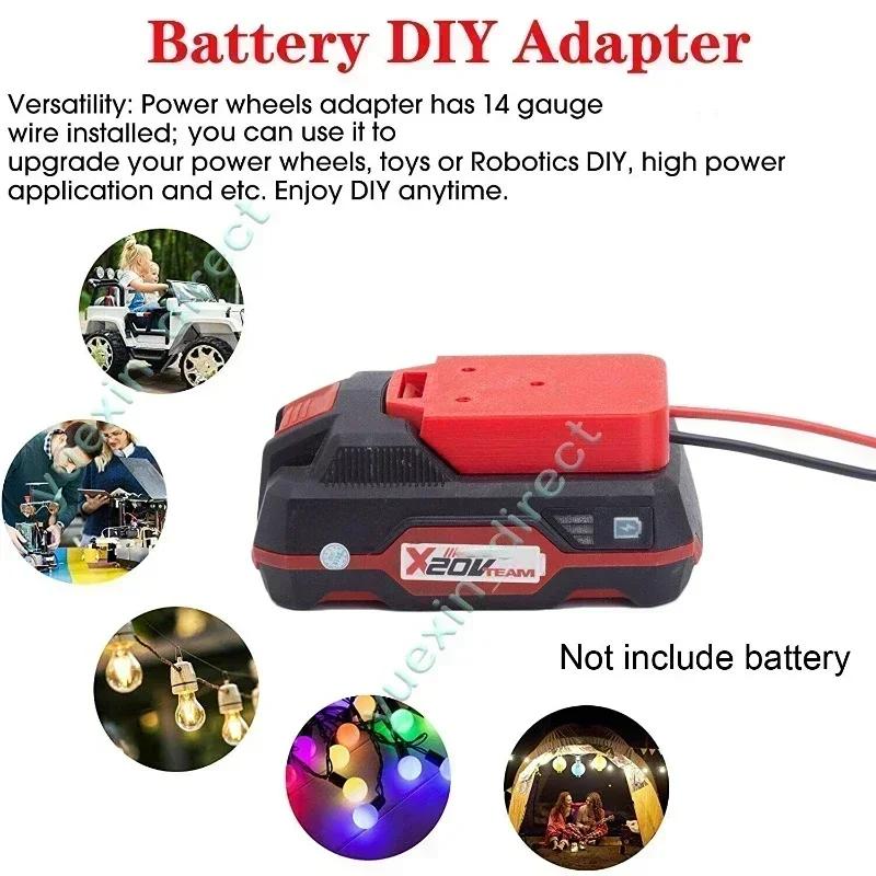 Adaptateur de batterie DIY pour batterie Lithium-ion Lidl Parkside X20V Team, fils 14AWG