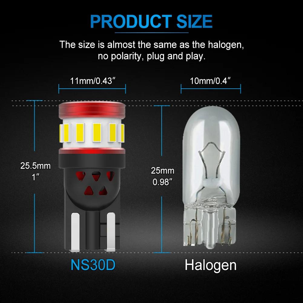 NAO W5W T10 LED lumières 5W5 Ultra lumineux Anti-erreur CANBUS Auto lampe 12V puce voiture intérieur