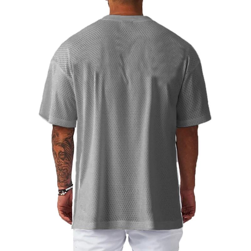 T-shirt de sport pour homme, respirant, à séchage rapide, à manches courtes, en maille, pour la musc