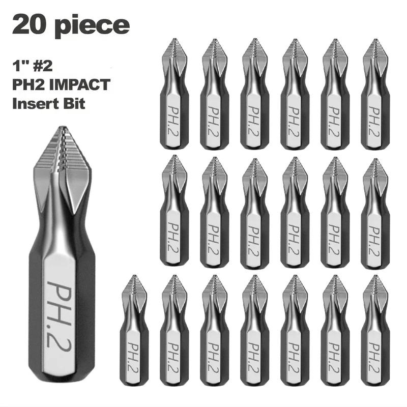 Embout de tournevis à percussion PH2 de 1 pouce, parfait pour les projets de plastique, de bois et d