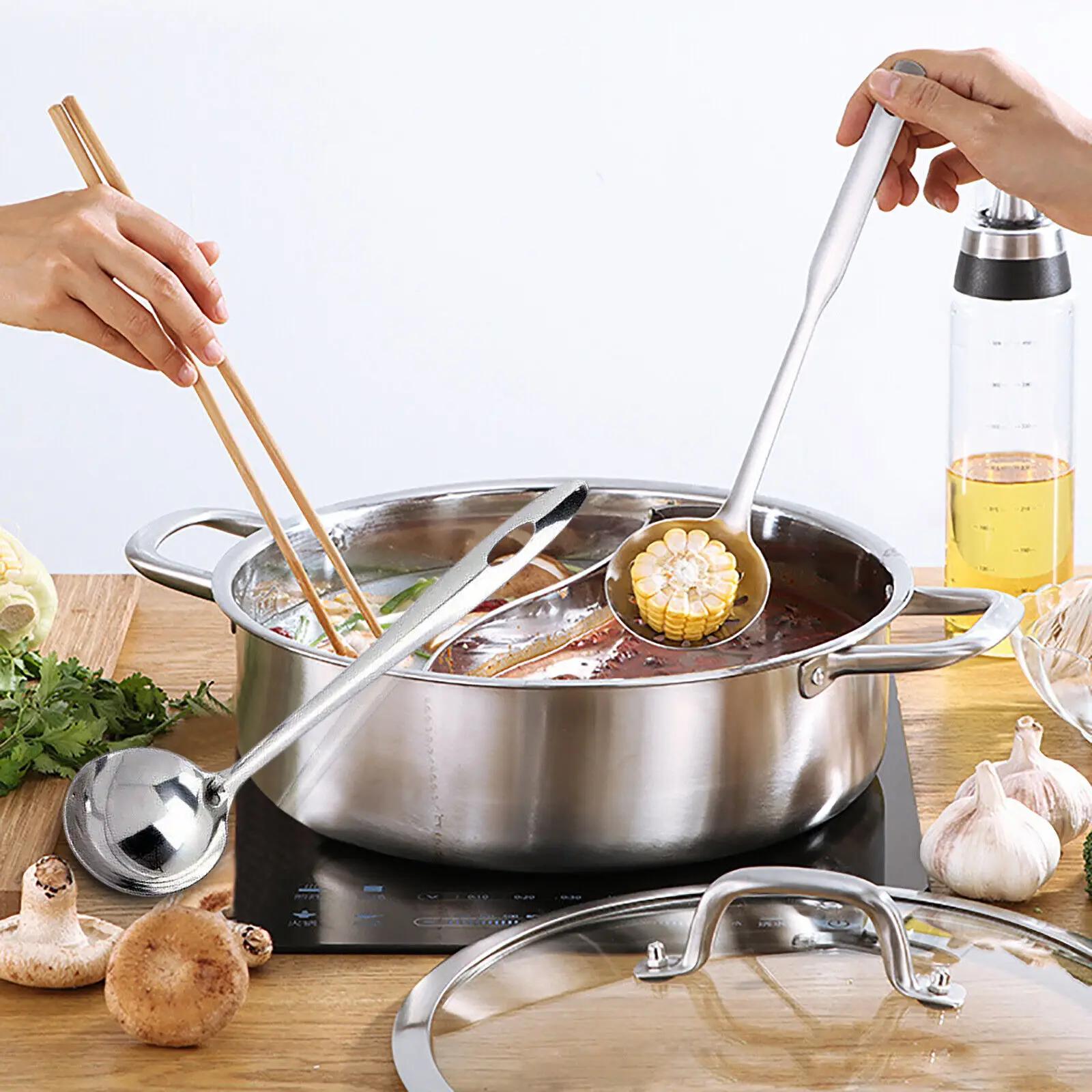 304 acier inoxydable Shabu Shabu diviseur double face cuisson soupe marmite avec couvercle