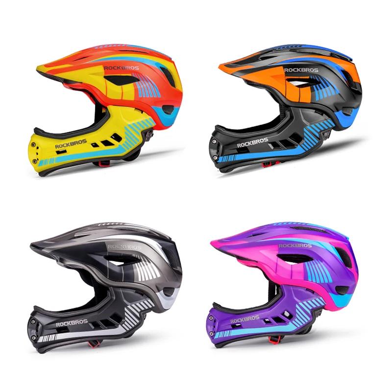 ROCKBROS casque de cyclisme enfant résistant aux chocs casque croisé détachable casque intégral Prot