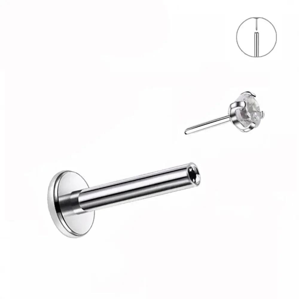 10 pièces clous d'oreille sans fil G23 titane nez PIERC punaise Labret lèvres anneaux boucles d'orei