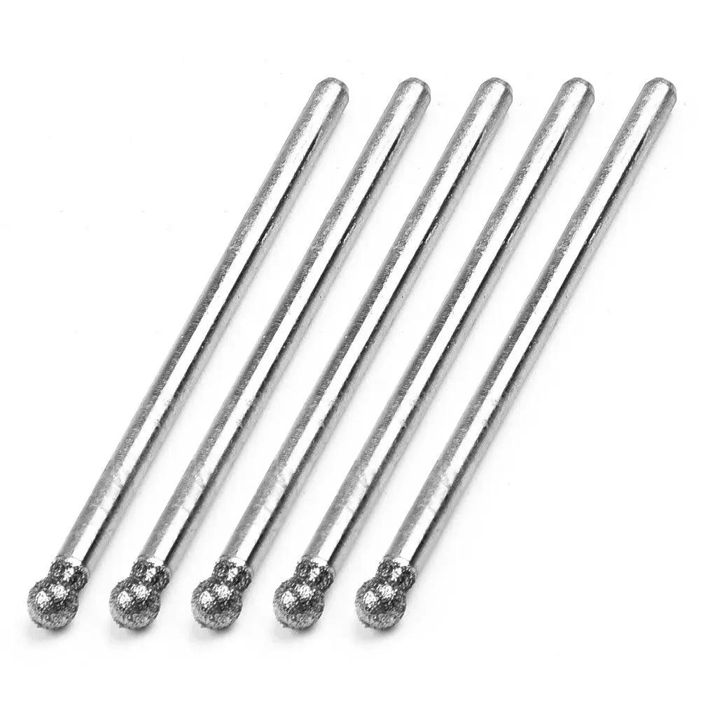 Foret de ponçage rond en diamant de 0.5 à 8mm, 5 pièces, tête de meulage de coupe, tige de 2.35mm po