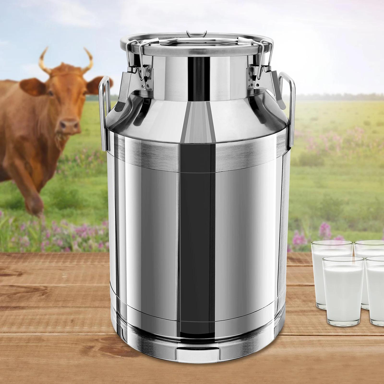 Grande boîte à lait en acier inoxydable avec couvercle scellé, carafe fourre-tout E27, 5.25, 8/10, 6