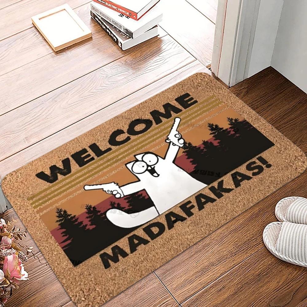 MADAFAKAS tapis motif tapis extérieur antidérapant facile à nettoyer chat tapis résistant paillasson