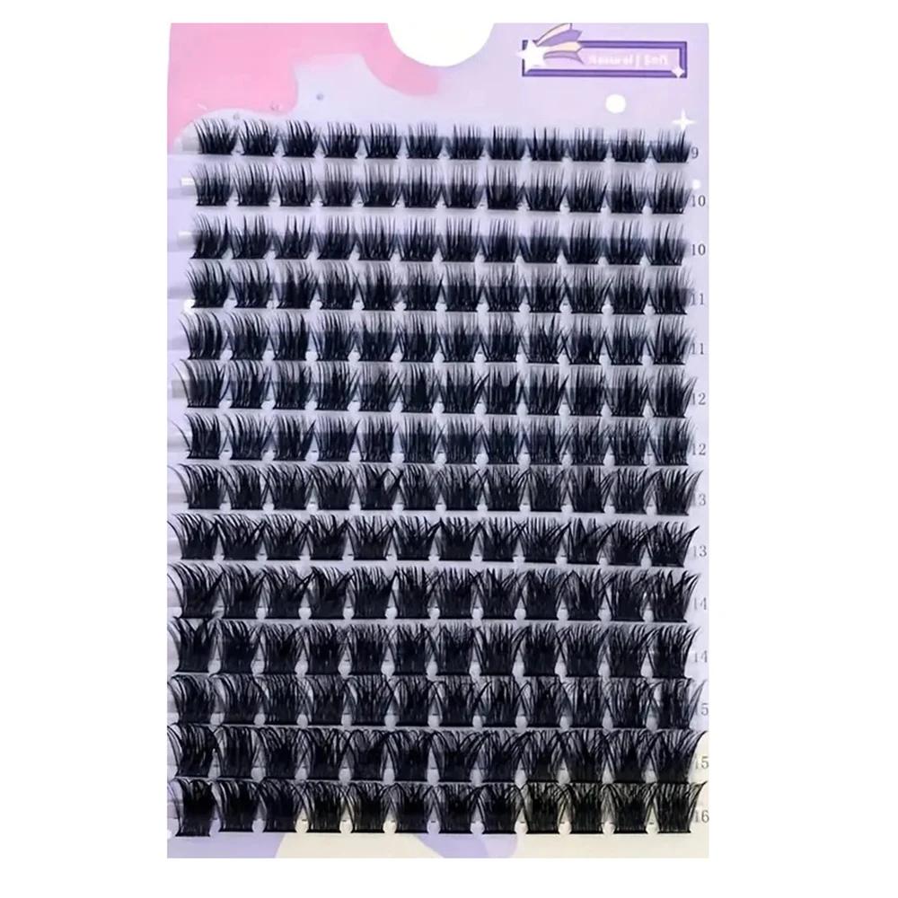 168 grappes de cils 0.07mm D Curl 9-16mm Extension de cils naturels mélangés DD Curl outil de maquil