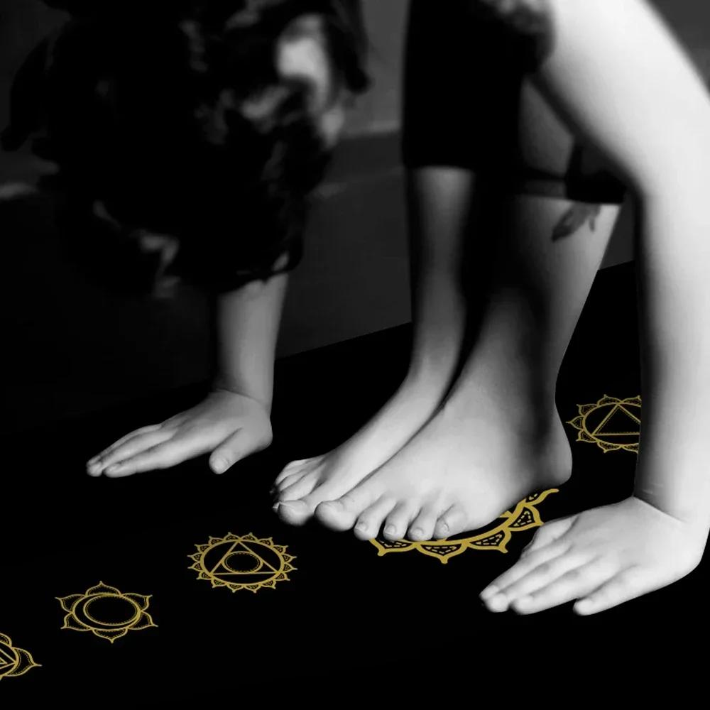 Tapis de Yoga chaud en caoutchouc de 6 pieds, tapis d'exercice, Mandala bronzant élargi de 68cm avec