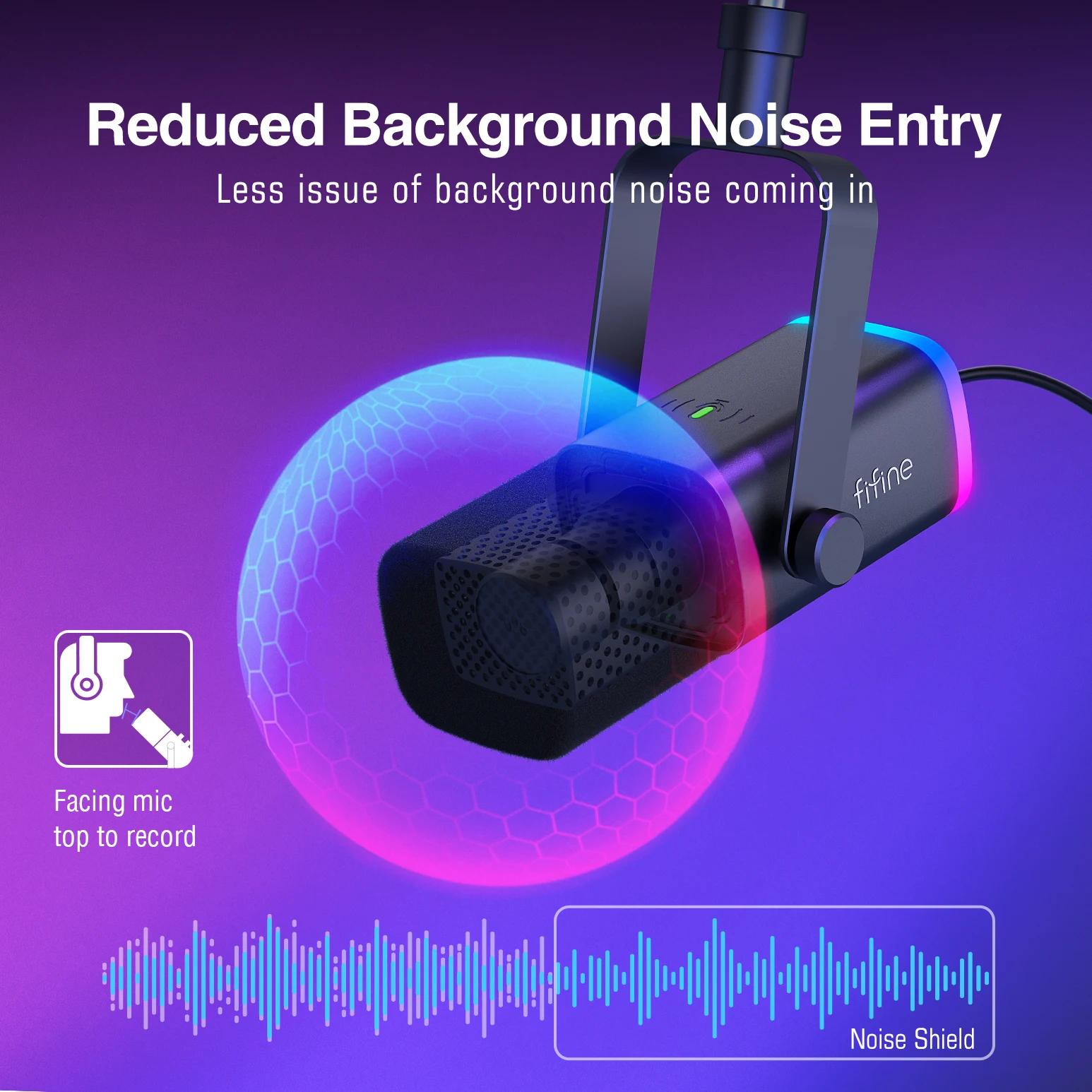 Kit de microphone de jeu FIFINE XLR/USB avec prise casque/muet/rvb/support de bras, ensemble de micr