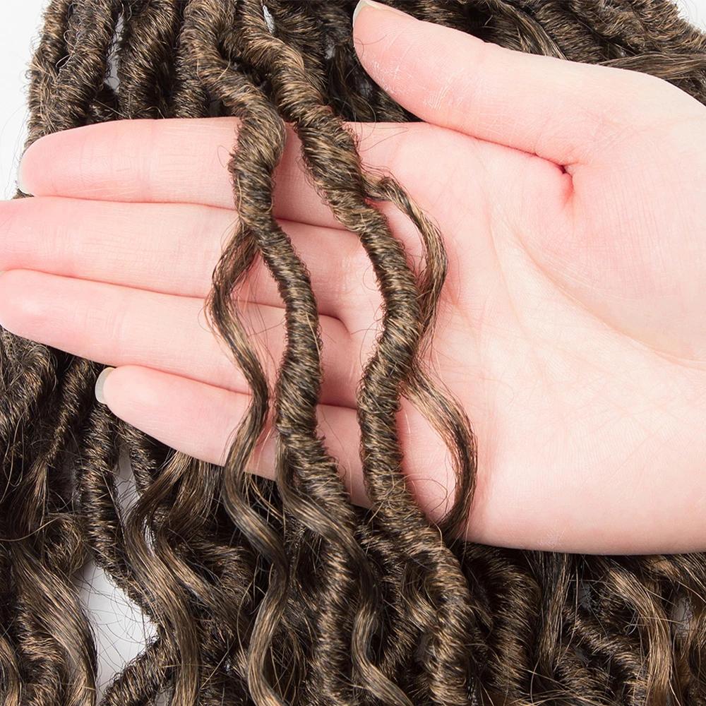 Extensions capillaires synthétiques au Crochet pour femmes, tresses bouclées, Faux Locs, noires, Hip