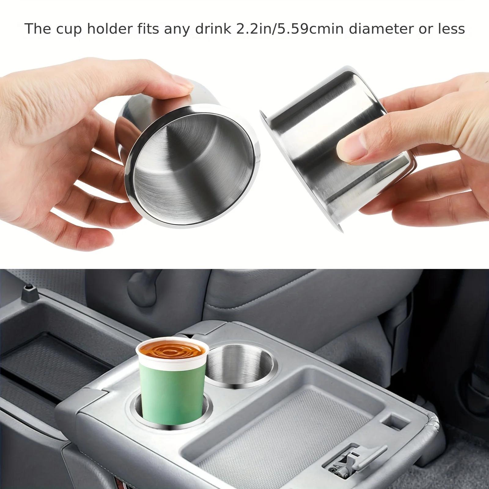 Porte-gobelet universel en acier inoxydable, 1/2 pièces, argent, pour Console centrale de voiture, b