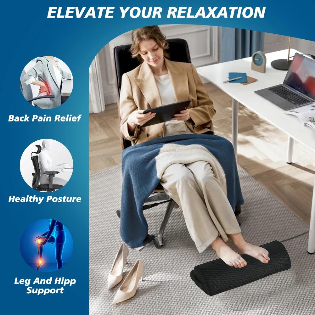 Tabouret de pied de bureau en mousse à mémoire de forme et oreiller élévateur de jambe de repose-pie