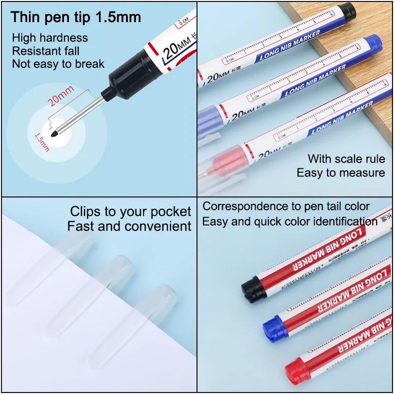 Marqueurs à tête longue à trou profond de 20mm, 8 pièces/ensemble, pour stylo perforant en métal, ét