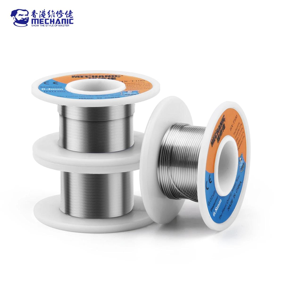MÉCANIQUE HX-T100 55g Noyau de colophane douce 183 ℃ Point de fusion 0.2mm-1.2mm, fil à souder de